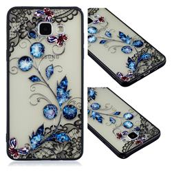 Butterfly Lace Diamond Flower Soft TPU Back Cover for Samsung Galaxy A5 2016 A510