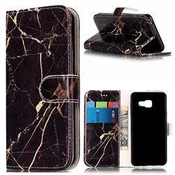 Black Gold Marble PU Leather Wallet Case for Samsung Galaxy A5 2016 A510