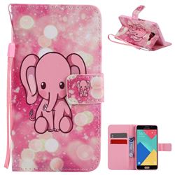 Pink Elephant PU Leather Wallet Case for Samsung Galaxy A5 2016 A510