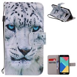 White Leopard PU Leather Wallet Case for Samsung Galaxy A5 2016 A510