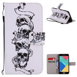 Skull Head PU Leather Wallet Case for Samsung Galaxy A5 2016 A510