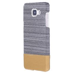 Canvas Cloth Coated Plastic Back Cover for Samsung Galaxy A5 2016 A510 - Light Grey