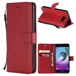 Retro Greek Classic Smooth PU Leather Wallet Phone Case for Samsung Galaxy A5 2016 A510 - Red