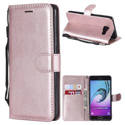 Retro Greek Classic Smooth PU Leather Wallet Phone Case for Samsung Galaxy A5 2016 A510 - Rose Gold