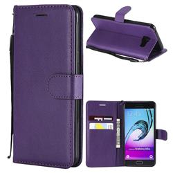Retro Greek Classic Smooth PU Leather Wallet Phone Case for Samsung Galaxy A5 2016 A510 - Purple