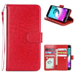 9 Card Photo Frame Smooth PU Leather Wallet Phone Case for Samsung Galaxy A5 2016 A510 - Red