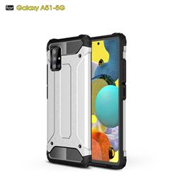 King Kong Armor Premium Shockproof Dual Layer Rugged Hard Cover for Samsung Galaxy A51 5G - White
