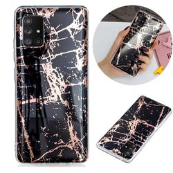 Black Galvanized Rose Gold Marble Phone Back Cover for Samsung Galaxy A51 5G
