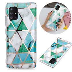 Green White Galvanized Rose Gold Marble Phone Back Cover for Samsung Galaxy A51 5G