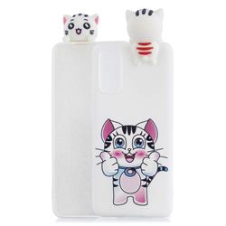 Cute Pink Kitten Soft 3D Climbing Doll Soft Case for Samsung Galaxy A51 5G