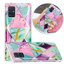 Triangular Marble Painted Galvanized Electroplating Soft Phone Case Cover for Samsung Galaxy A51 5G