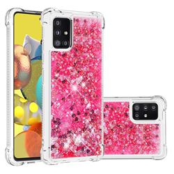 Dynamic Liquid Glitter Sand Quicksand TPU Case for Samsung Galaxy A51 5G - Pink Love Heart
