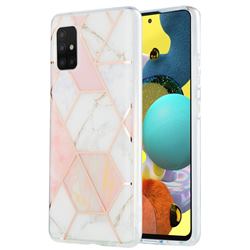 Pink White Marble Pattern Galvanized Electroplating Protective Case Cover for Samsung Galaxy A51 5G