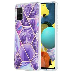 Purple Gagic Marble Pattern Galvanized Electroplating Protective Case Cover for Samsung Galaxy A51 5G