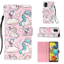 Angel Pony 3D Painted Leather Wallet Case for Samsung Galaxy A51 5G