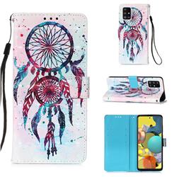 ColorDrops Wind Chimes 3D Painted Leather Wallet Case for Samsung Galaxy A51 5G