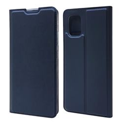 Ultra Slim Card Magnetic Automatic Suction Leather Wallet Case for Samsung Galaxy A51 5G - Royal Blue
