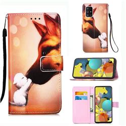 Hound Kiss Matte Leather Wallet Phone Case for Samsung Galaxy A51 5G