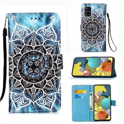Underwater Mandala Matte Leather Wallet Phone Case for Samsung Galaxy A51 5G