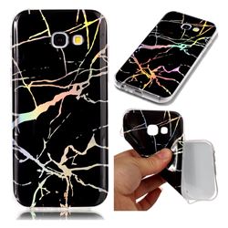 Color Plating Marble Pattern Soft TPU Case for Samsung Galaxy A5 2017 A520 - Black