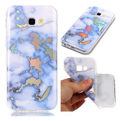 Color Plating Marble Pattern Soft TPU Case for Samsung Galaxy A5 2017 A520 - Blue