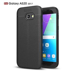 Luxury Auto Focus Litchi Texture Silicone TPU Back Cover for Samsung Galaxy A5 2017 A520 - Black