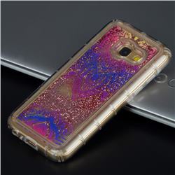 Blue and White Glassy Glitter Quicksand Dynamic Liquid Soft Phone Case for Samsung Galaxy A5 2017 A520