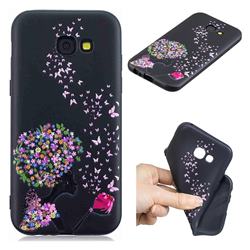 Corolla Girl 3D Embossed Relief Black TPU Cell Phone Back Cover for Samsung Galaxy A5 2017 A520