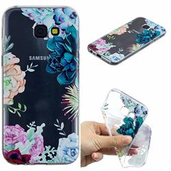 Gem Flower Clear Varnish Soft Phone Back Cover for Samsung Galaxy A5 2017 A520