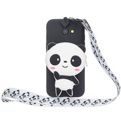 White Panda Neck Lanyard Zipper Wallet Silicone Case for Samsung Galaxy A5 2017 A520