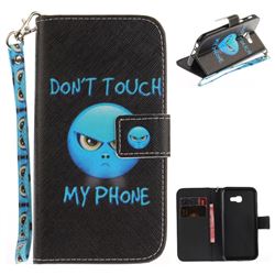 Not Touch My Phone Hand Strap Leather Wallet Case for Samsung Galaxy A5 2017 A520