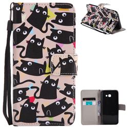 Cute Kitten Cat PU Leather Wallet Case for Samsung Galaxy A5 2017 A520