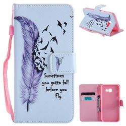 Feather Birds PU Leather Wallet Case for Samsung Galaxy A5 2017 A520