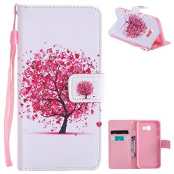 Colored Red Tree PU Leather Wallet Case for Samsung Galaxy A5 2017 A520