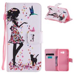 Petals and Cats PU Leather Wallet Case for Samsung Galaxy A5 2017 A520