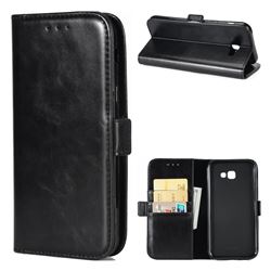 Luxury Crazy Horse PU Leather Wallet Case for Samsung Galaxy A5 2017 A520 - Black