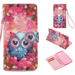 Flower Owl 3D Painted Leather Wallet Case for Samsung Galaxy A5 2017 A520