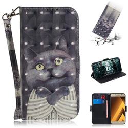 Cat Embrace 3D Painted Leather Wallet Phone Case for Samsung Galaxy A5 2017 A520