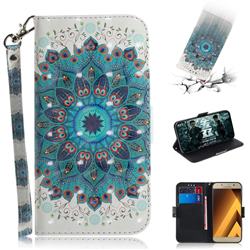Peacock Mandala 3D Painted Leather Wallet Phone Case for Samsung Galaxy A5 2017 A520