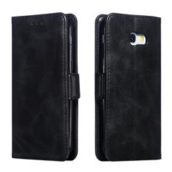 Retro Classic Calf Pattern Leather Wallet Phone Case for Samsung Galaxy A5 2017 A520 - Black