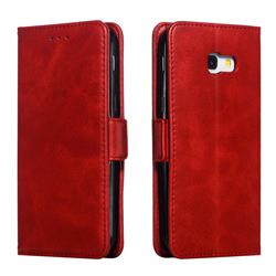Retro Classic Calf Pattern Leather Wallet Phone Case for Samsung Galaxy A5 2017 A520 - Red