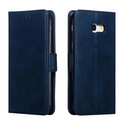 Retro Classic Calf Pattern Leather Wallet Phone Case for Samsung Galaxy A5 2017 A520 - Blue