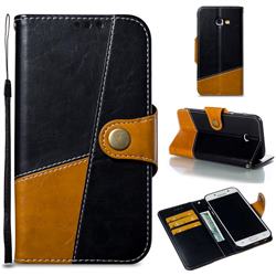 Retro Magnetic Stitching Wallet Flip Cover for Samsung Galaxy A5 2017 A520 - Black