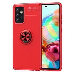 Auto Focus Invisible Ring Holder Soft Phone Case for Samsung Galaxy A52 5G - Red