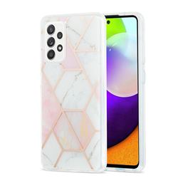 Pink White Marble Pattern Galvanized Electroplating Protective Case Cover for Samsung Galaxy A52 (4G, 5G)