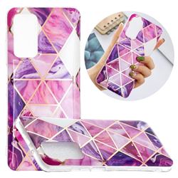 Purple Dream Triangle Painted Marble Electroplating Protective Case for Samsung Galaxy A52 (4G, 5G)