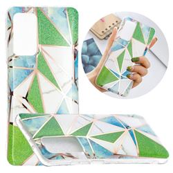 Green Triangle Painted Marble Electroplating Protective Case for Samsung Galaxy A52 (4G, 5G)