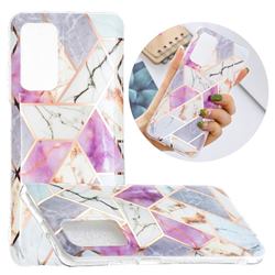 Purple and White Painted Marble Electroplating Protective Case for Samsung Galaxy A52 (4G, 5G)
