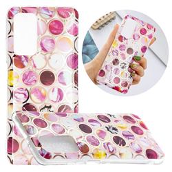 Round Puzzle Painted Marble Electroplating Protective Case for Samsung Galaxy A52 (4G, 5G)