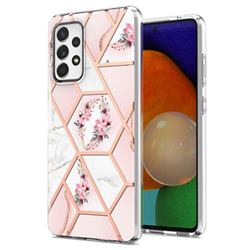 Pink Flower Marble Electroplating Protective Case Cover for Samsung Galaxy A52 (4G, 5G)